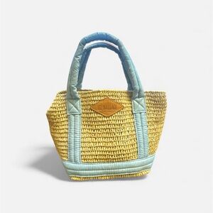 MZ Wallace Crochet/ Light Denim Mini Crochet Tote